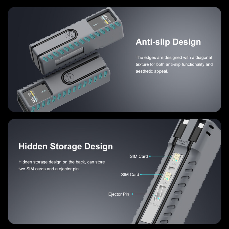 Silikonska torbica za CUKTECH No.10 Power Bank Brzi punjač Anti-Lost Sim Card Eject Pin Needle Torbica za pohranu USB C kabela Organizator