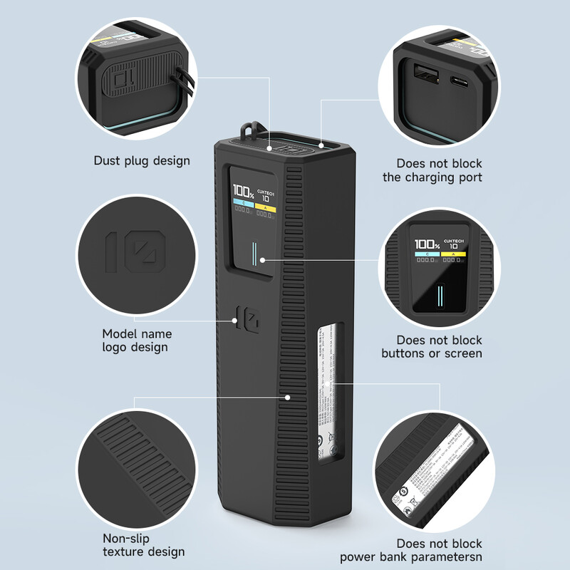 Silikonska torbica otporna na udarce za CUKTECH No.10 Power Bank 10000mAh Zaštitna torbica Power Bank otporna na prašinu za CUKTECH No.10