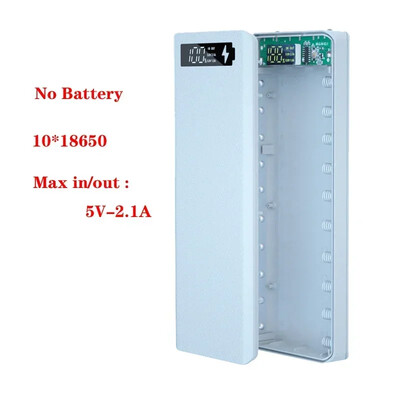 PD DIY Power Bank torbica 10*18650 Kutija punjača za baterije QC Quick 18650 Držač baterije Dual Usb Kutija punjača za mobilni telefon Bez baterije