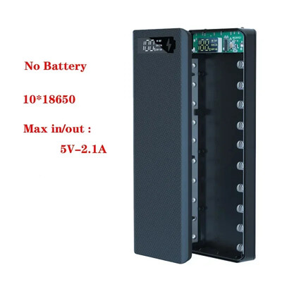 PD DIY Power Bank torbica 10*18650 Kutija punjača za baterije QC Quick 18650 Držač baterije Dual Usb Kutija punjača za mobilni telefon Bez baterije