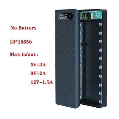 PD DIY Power Bank torbica 10*18650 Kutija punjača za baterije QC Quick 18650 Držač baterije Dual Usb Kutija punjača za mobilni telefon Bez baterije