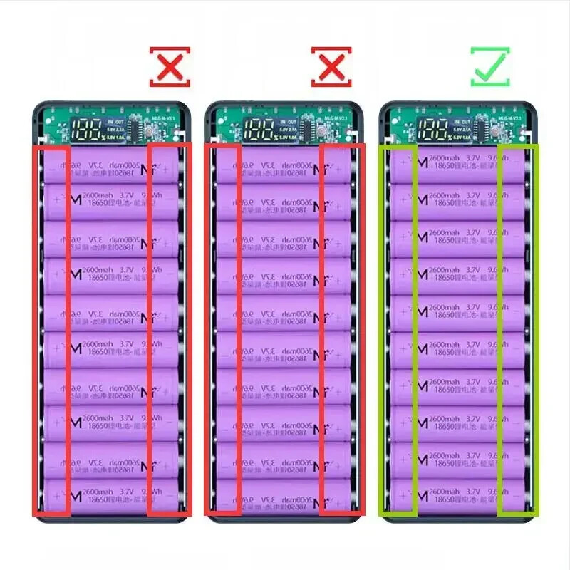 PD DIY Power Bank torbica 10*18650 Kutija punjača za baterije QC Quick 18650 Držač baterije Dual Usb Kutija punjača za mobilni telefon Bez baterije