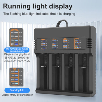 18650 Battery Charger For 18350 26650 16340 14500 18500 1/2/4 Slots 18650 Lithium Battery Holder Universal USB Smart Charger