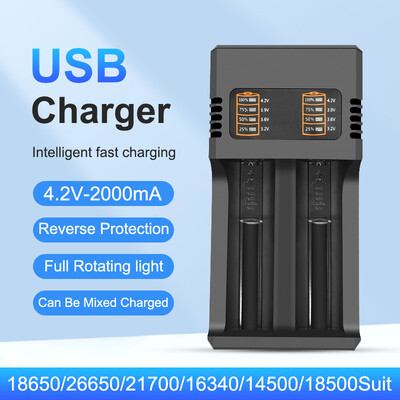 18650 punjač baterija za 18350 26650 16340 14500 18500 1/2/4 utora 18650 držač litijske baterije univerzalni USB pametni punjač