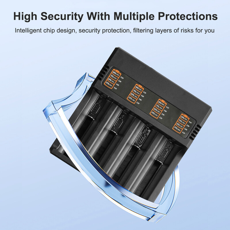 18650 punjač baterija za 18350 26650 16340 14500 18500 1/2/4 utora 18650 držač litijske baterije univerzalni USB pametni punjač