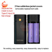 2X 18650 akumuliatoriaus įkroviklio dėklas USB maitinimo bloko dėklo rinkinys „pasidaryk pats“ greito įkrovimo maitinimo bloko korpuso dėklo dėžutė Nešiojama įkrovimo laikymo dėžutė