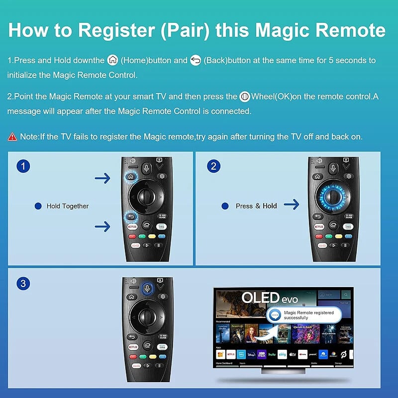 LG Magic nuotolinio valdymo pulto MR-20GA AKB75855501 su žymeklio balso funkcija pakeitimas, skirtas LG Smart TV Rx WX serijos valdikliui