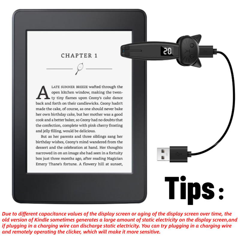 Okretač stranica na daljinskom upravljaču, Bluetooth-kompatibilan 5.3 zatvarač kamere, automatski kliker, uređaj za dodirivanje zaslona telefona za Kindle Paperwhite