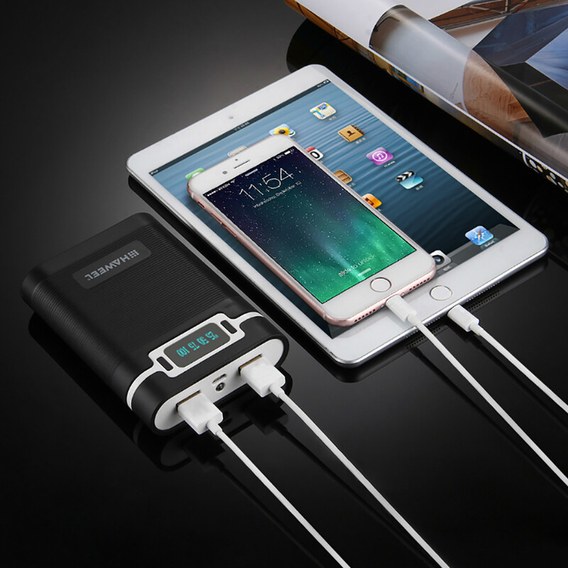 „Pasidaryk pats“ 4 x 18650 baterija (neįtraukta) 10 000 mAh „Power Bank“ korpuso dėžutė su 2 x USB išvestimi ir ekranu, skirta visiems išmaniesiems telefonams