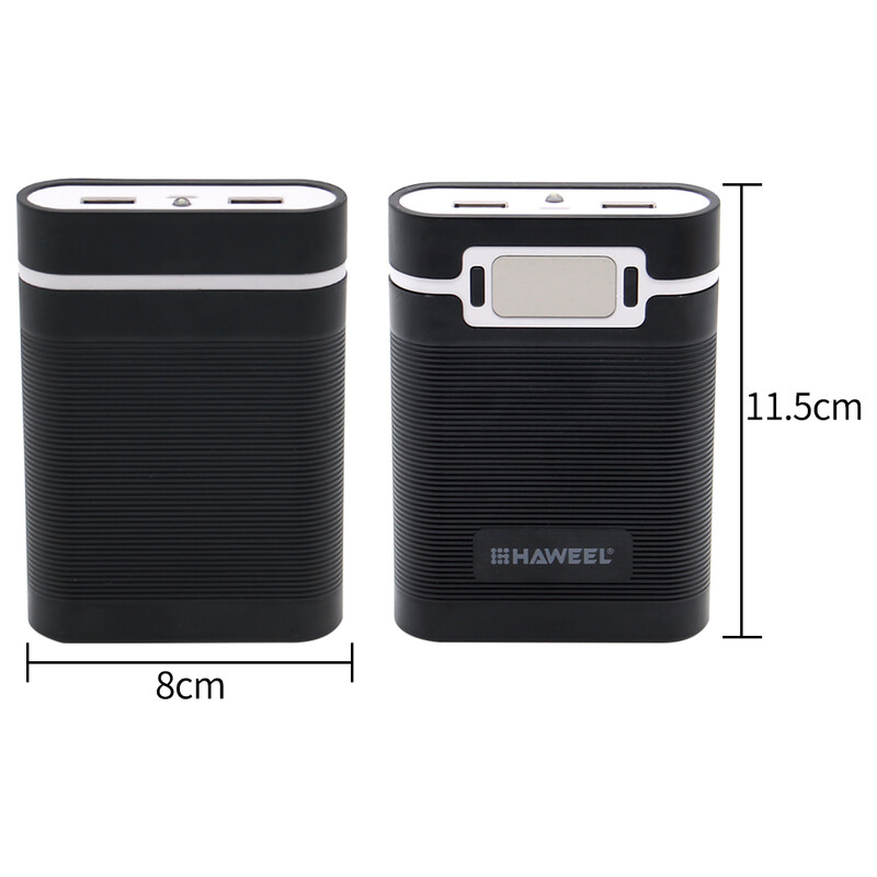 „Pasidaryk pats“ 4 x 18650 baterija (neįtraukta) 10 000 mAh „Power Bank“ korpuso dėžutė su 2 x USB išvestimi ir ekranu, skirta visiems išmaniesiems telefonams