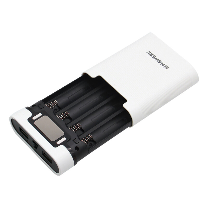 „Pasidaryk pats“ 4 x 18650 baterija (neįtraukta) 10 000 mAh „Power Bank“ korpuso dėžutė su 2 x USB išvestimi ir ekranu, skirta visiems išmaniesiems telefonams