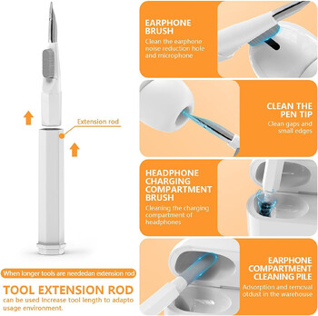 20 in 1/8 in 1 Cleaner Kit Ακουστικά ψηφιακής φωτογραφικής μηχανής Εργαλείο καθαρισμού κινητού τηλεφώνου Πληκτρολόγιο φορητού υπολογιστή Καθαρό Σετ στυλό Clean Brush Puller