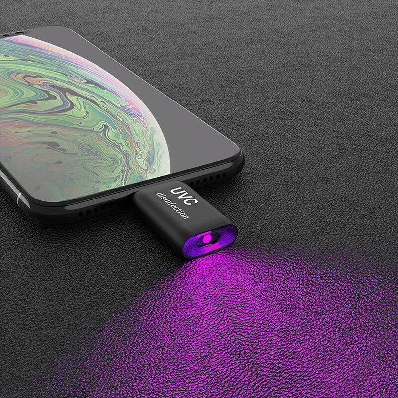 Mini Light Sanitizer, skirtas Android Type-C/Micro C mobiliųjų telefonų adapteriui UVC šviesos USB nešiojamas UV dezinfekcijos lempos C sterilizatorius