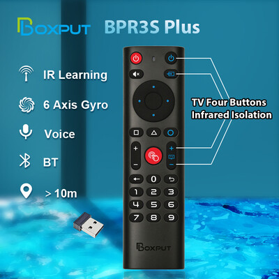 BPR3S PLUS BT Air Mouse Voice Function IR tanuló TV 2.4G vezeték nélküli távirányító giroszkóppal Android TV Boxhoz/PC-hez