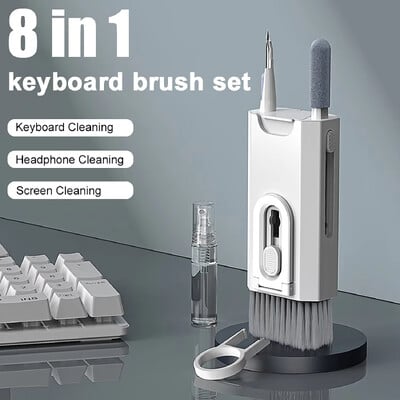 8 In1 Electronic Cleaner Kit Screen Cleaner Многофункционална почистваща четка за слушалки, телефон, клавиатура, лаптоп, компютър, монитор, камера