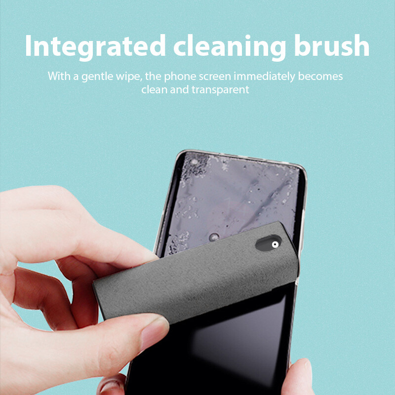 2-ühes ekraanipuhastaja pihustuspudel mobiiltelefoni tahvelarvuti arvuti ekraani puhastuslapid iPhone iPadile Samsung Xiaomi Huawei