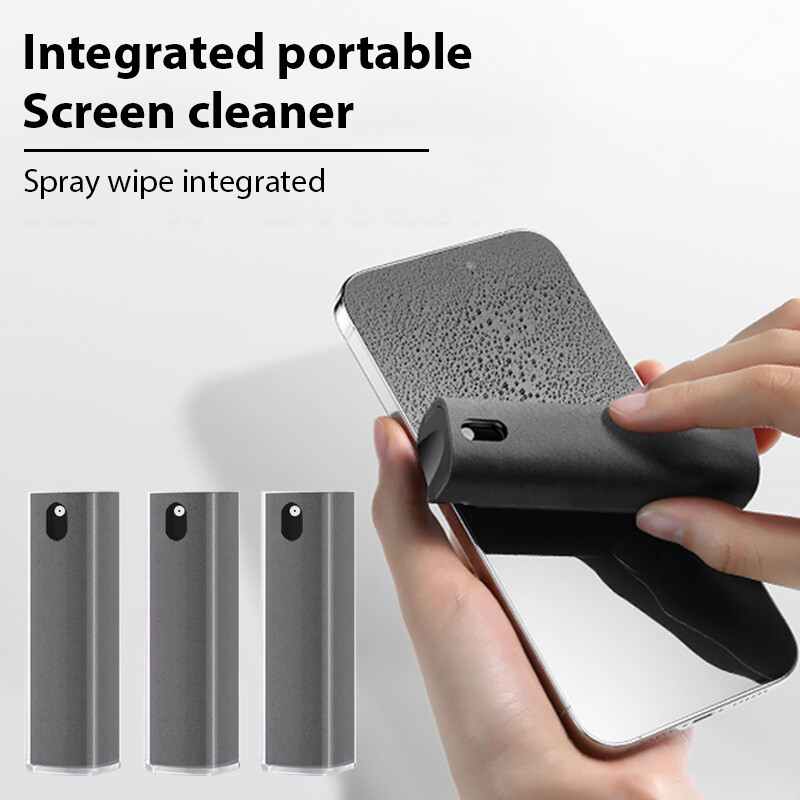 2-ühes ekraanipuhastaja pihustuspudel mobiiltelefoni tahvelarvuti arvuti ekraani puhastuslapid iPhone iPadile Samsung Xiaomi Huawei