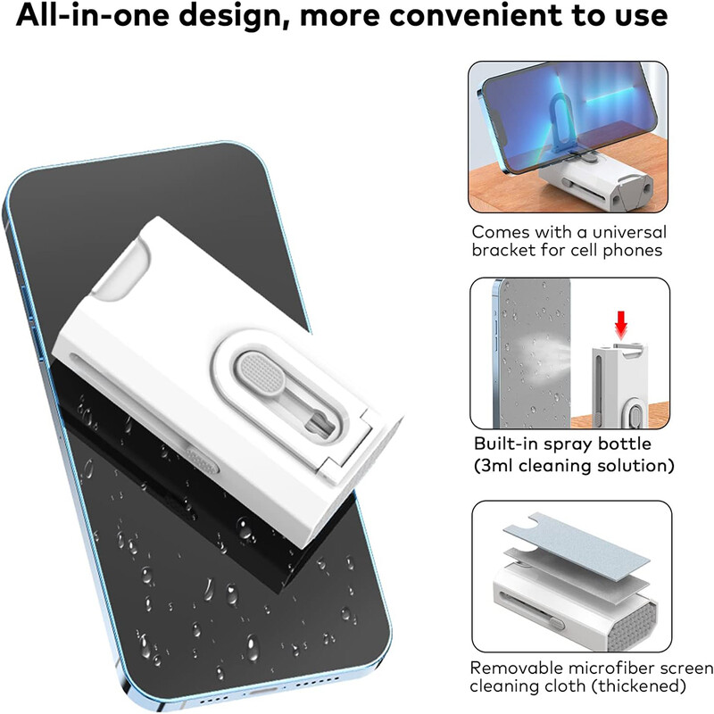 8IN1 mobiiltelefoni puhastuskomplekt Multifunktsionaalne puhastustööriist sülearvutite klaviatuuride jaoks mõeldud elektrooniliste seadmete jaoks, õhupulgade kaamerapuhastusvahend