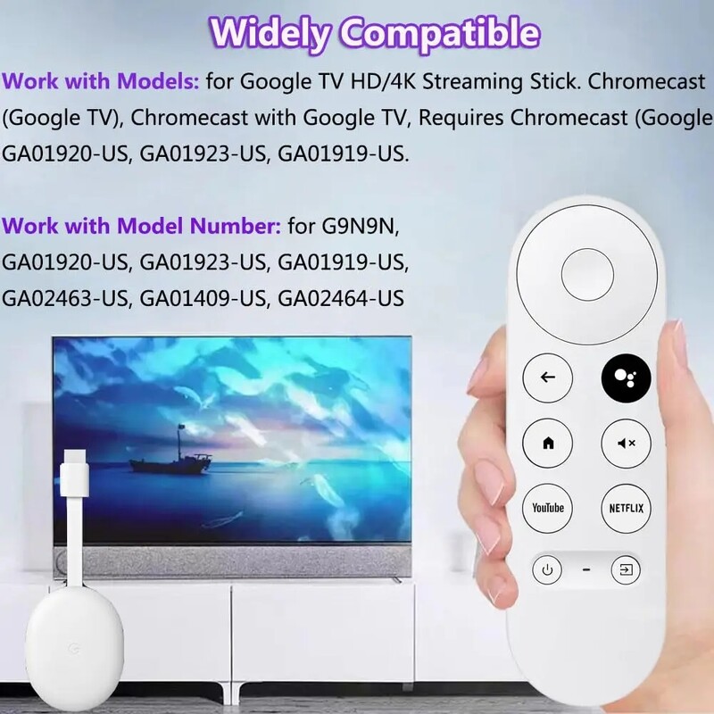 G9N9N Zamjenski glasovni daljinski upravljač Kompatibilan s Google Chromecast 4K Snow Smart TV Streaming Stick Remote G9N9N