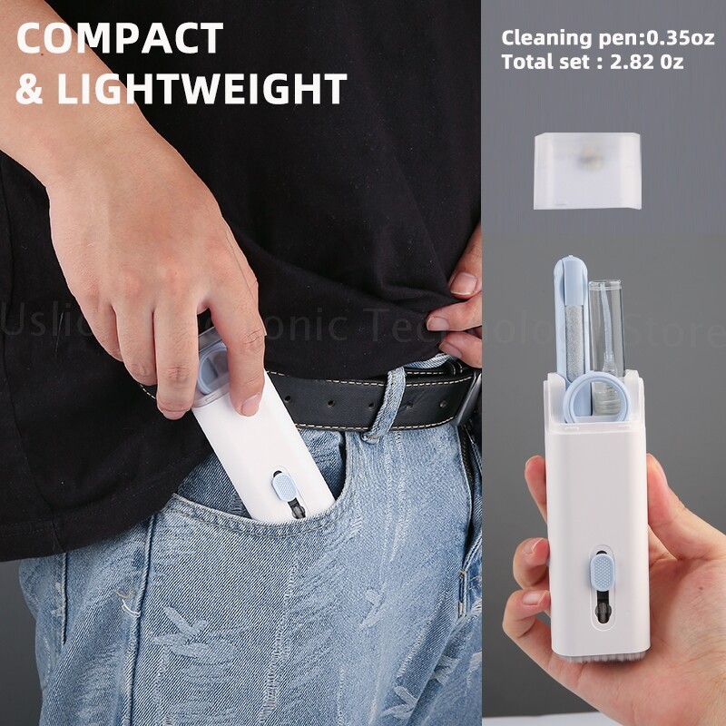 7-ühes multifunktsionaalne puhastuskomplekt telefonile iPad arvuti klaviatuurile kõrvaklappide puhastuspliiats peakomplekti puhastustööriistad klahvikorgi tõmbaja