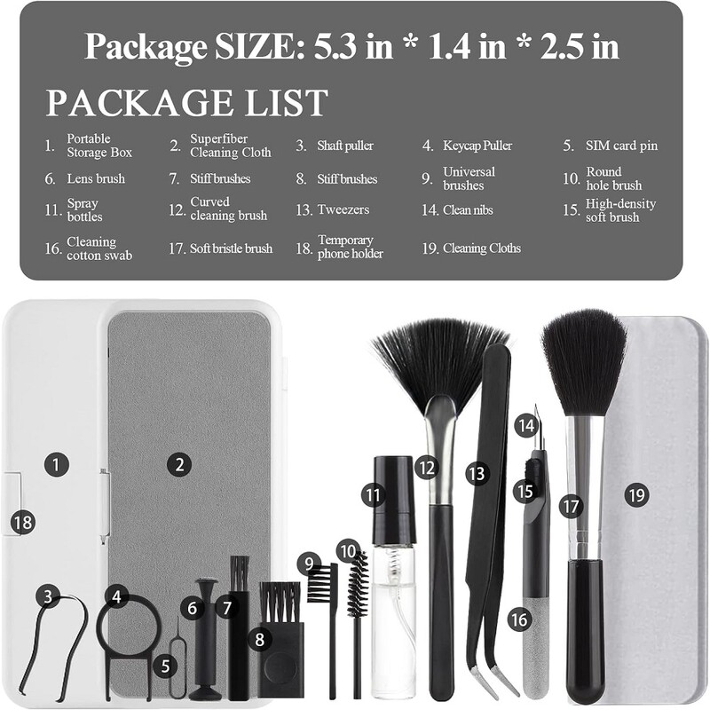 18IN1 multifunktsionaalne puhastuskomplekt mobiiltelefonidele Sülearvuti klaviatuur Bluetooth kõrvaklapid Elektroonilised seadmed Autopuhastusvahendid