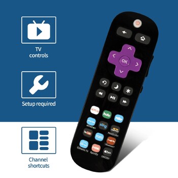 Дистанционно управление RC290 за Roku TV, STB и TV 2-в-1, с 12 канала, за Onn, TCL, Insignia, Hisense, Sharp