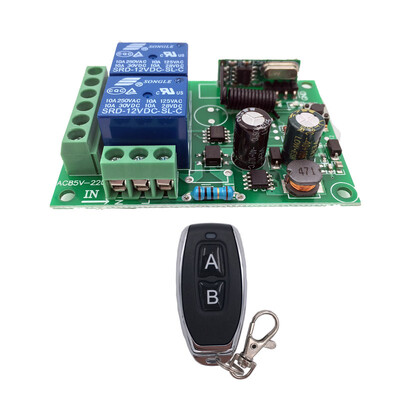 433MHz универсално безжично дистанционно управление AC220V 2CH rf релеен приемник и предавател за универсално управление на гаражни врати и портали