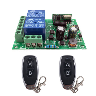 433MHz универсално безжично дистанционно управление AC220V 2CH rf релеен приемник и предавател за универсално управление на гаражни врати и портали