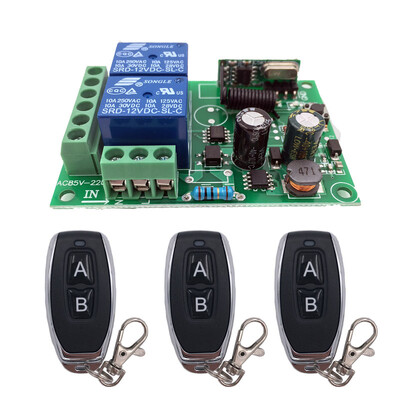 433MHz универсално безжично дистанционно управление AC220V 2CH rf релеен приемник и предавател за универсално управление на гаражни врати и портали