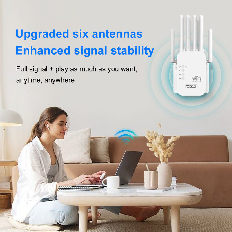 5G 1200Mbps WiFi kartotuvas Wi-Fi stiprintuvas Signalo Wifi plėstuvas Tinklo Wi-Fi stiprintuvas 2.4G 5Ghz ilgo nuotolio belaidis Wi-Fi kartotuvas