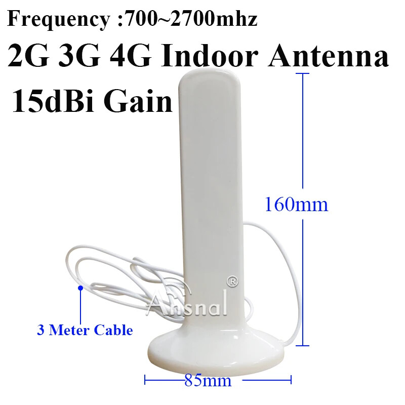 Patobulinta vidaus antena 360 mobiliajam telefonui, signalo suderinimas, stiprinimas 15 dbi, dažnis 698–2700 MHz