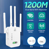 1200Mbps belaidis WiFi kartotuvas 2.4G/5G dviejų juostų signalo plėstuvas stiprintuvas WiFi 5 stiprintuvas tinklo ilgo nuotolio signalo WiFi maršrutizatorius