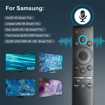 BN59-01312F гласово дистанционно, съвместимо за Samsung Smart TV QLED UHD 4K 8K Q60 Q70 Q80 Q90 8 Series 9 Series TU8000 AU8000