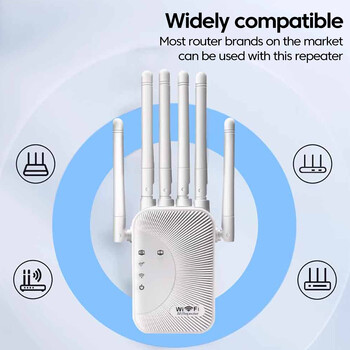 300Mbps Ασύρματο WiFi Repeater 2.4G Signal Router 6 Antenna Network Amplifier Repeater WiFi Signal Cover Extender Range WIFI Boo