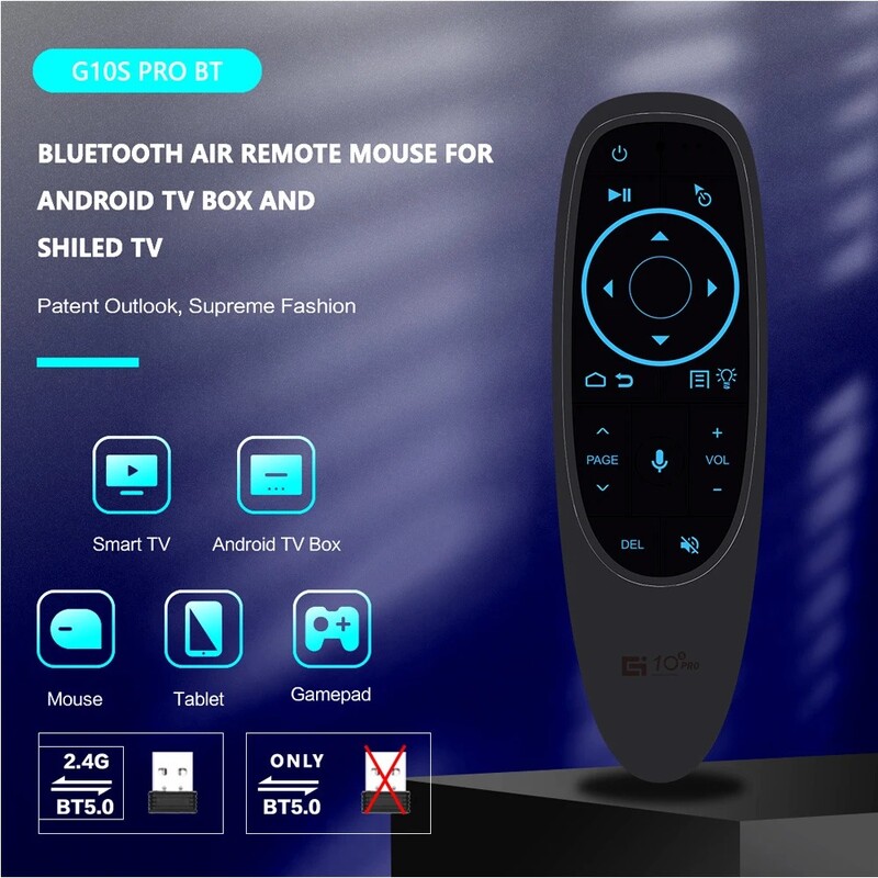 G10S 2.4G Air Mouse fără fir G10S PRO Telecomandă vocală Giroscop IR Learning G10SPRO BT pentru Android TV Box