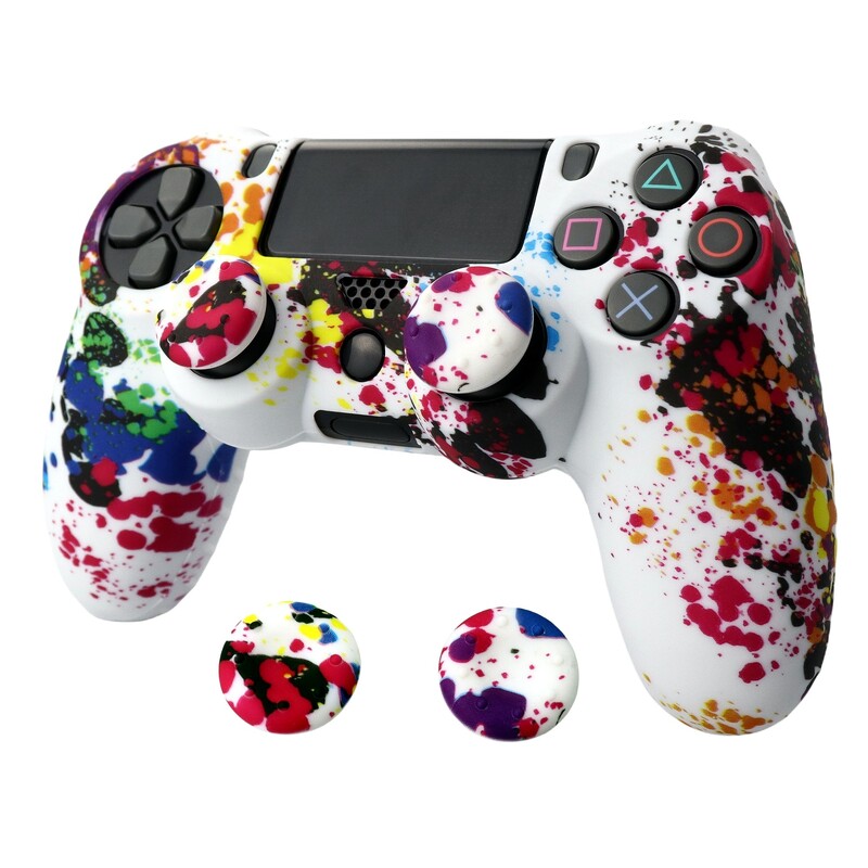 PS4 контролер защитно покритие плюс клавишна капачка PS4 игра контролер силиконово покритие PS4 камуфлажно силиконово покритие процес на воден трансфер