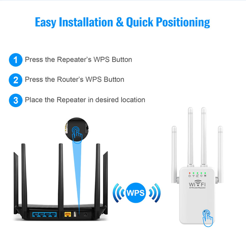 2.4Ghz belaidis WiFi kartotuvas 300Mbps maršrutizatorius Wifi Booster 2.4G Wifi ilgo nuotolio plėstuvas 5G Wi-Fi signalo stiprintuvo kartotuvas
