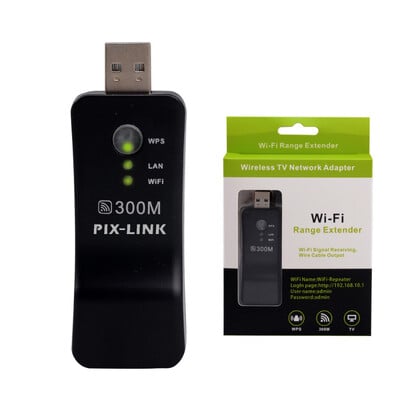 300Mbps безжичен мрежов рутер Универсален USB A TV WiFi Dongle адаптер CardRJ45 WPS Wifi повторител за Samsung LG Xiaomi Smart TV