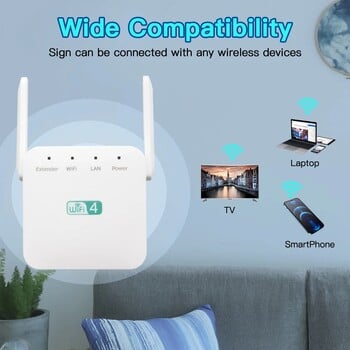 FENVI 300Mbps WiFi Repeater 2,4Ghz WiFi Router Long Range Expander Wi-Fi Signal Booster for Home/Office EU/US Plug Easy Set