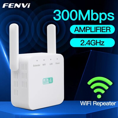 FENVI 300Mbps WiFi ретранслатор 2.4Ghz безжичен рутер разширител на дълъг обхват Wi-Fi усилвател на сигнала за дома/офиса EU/US Plug Easy Set