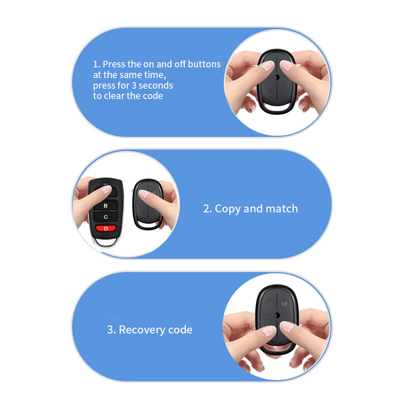 Universāla 433Mhz 315MHZ tālvadības pults 4 kanālu garāžas vārtu atvērējs tālvadības pults kopētājs Klona klonēšanas koda automašīnas atslēga