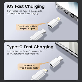 Τύπος c To Lightning Adapter Θηλυκό Προσαρμογέας τύπου C για Ios Fast Charging Adaptador USB C Converter για iPhone