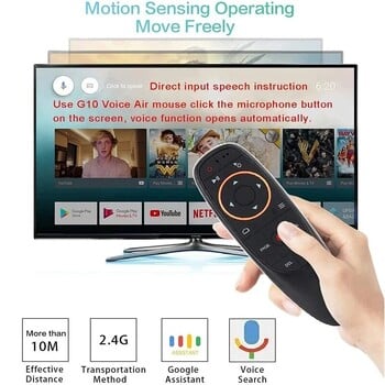 GAMINJA G10S Air Mouse Voice Remote Control 2.4G Ασύρματο γυροσκόπιο IR Learning για H96 MAX X88 PRO X96 MAX Android TV Box HK1