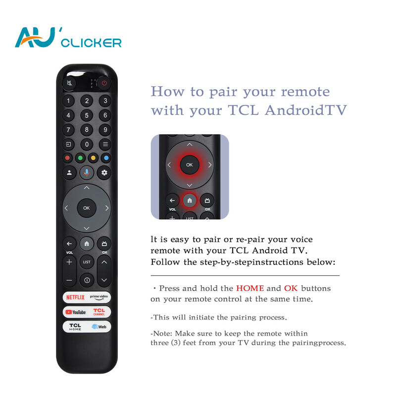 RC833 GUB1 Tinka TCL balso nuotolinio valdymo pulto keitimui C645 P745 C745 LC645 C845 65C845