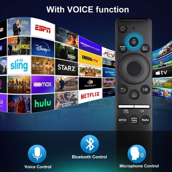 Αντικατάσταση Universal Voice Remote Control για Samsung Smart TV BN59-01312A/BN59-01266A με πλήκτρα συντόμευσης Netflix Prime Hulu