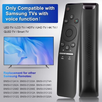 Αντικατάσταση Universal Voice Remote Control για Samsung Smart TV BN59-01312A/BN59-01266A με πλήκτρα συντόμευσης Netflix Prime Hulu