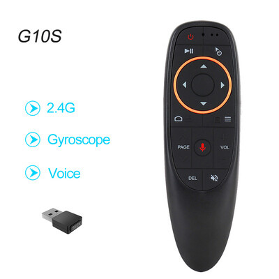 G10S PRO BT Balso nuotolinio valdymo pultas 2.4G su BT5.0 belaidžiu oro pelės giroskopu išmanusis nuotolinio valdymo pultas su apšvietimu, skirtas Android TV priedėliui PK G10