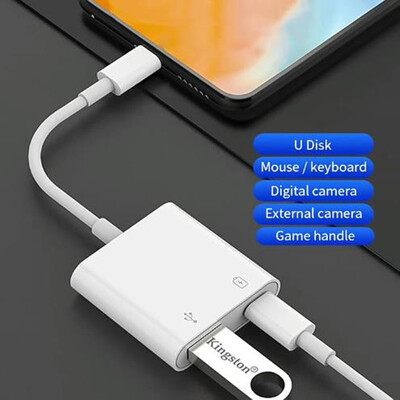 Lightning to USB OTG konverter adapter iPhone egérhez billentyűzet töltés U lemezes kamera kártyaolvasó adatkonverter Iphone Otg