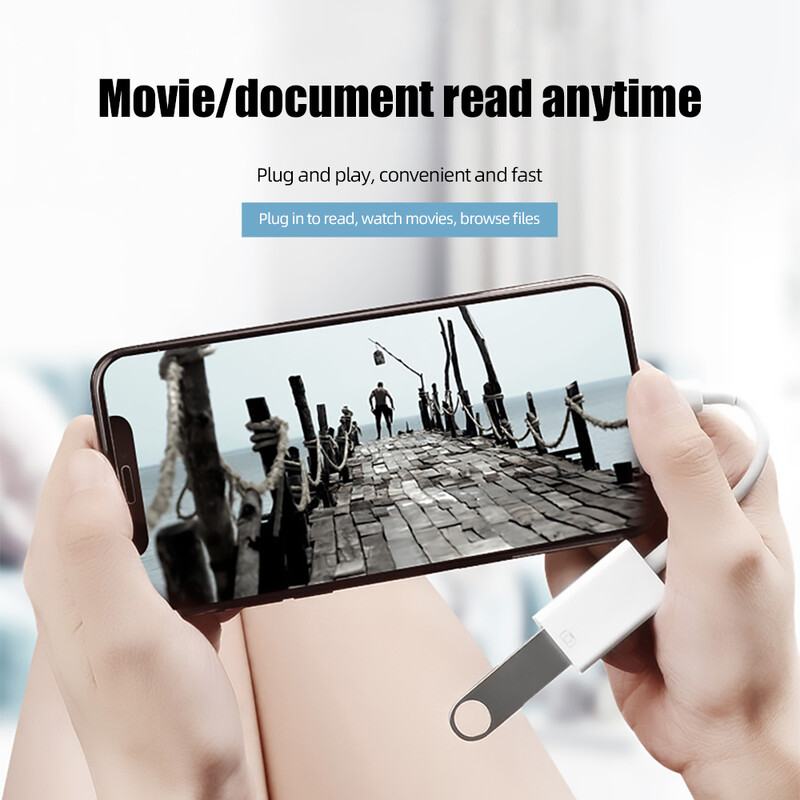 Lightning към USB OTG конвертор адаптер за IPhone мишка клавиатура зареждане U диск камера четец на данни конвертор на данни Iphone Otg