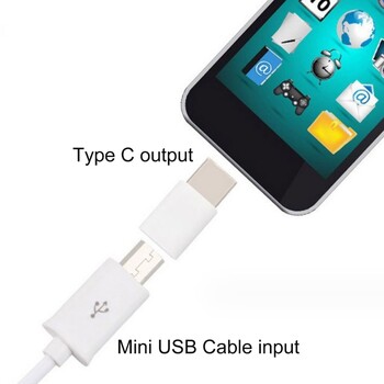 Μετατροπέας φορητού τηλεφώνου Mini USB Female σε Type C Male Αντιδιαβρωτικός προσαρμογέας